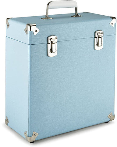 GPO Retro SWB18BLU 12" Vinyl Record Case 35 Count Capacity with Removable Lid - Blue