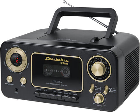 Studebaker SB2135BTBG Bluetooth Portable CD Player Radio and Cassette Player