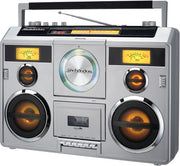 Studebaker SB2140S Sound Station Bluetooth Boombox CD/AM-FM Radio/Cassette Recorder (Silver)