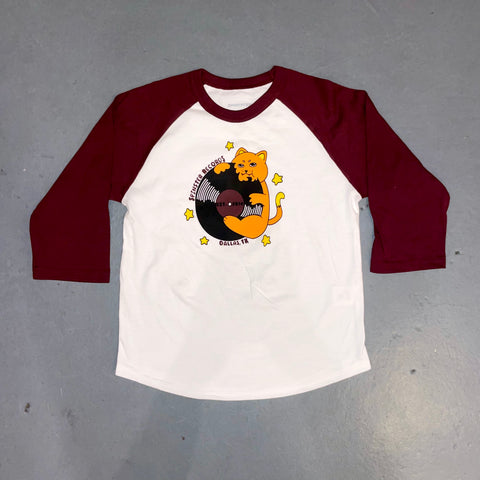 Spinster Records Yummy Records Cat Kids Baseball Shirt