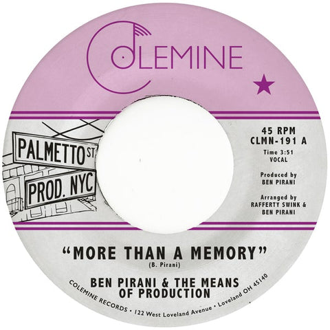 Ben Pirani & The Means Of Production - "More Than A Memory" / "Solitary Me" [7" VINYL]