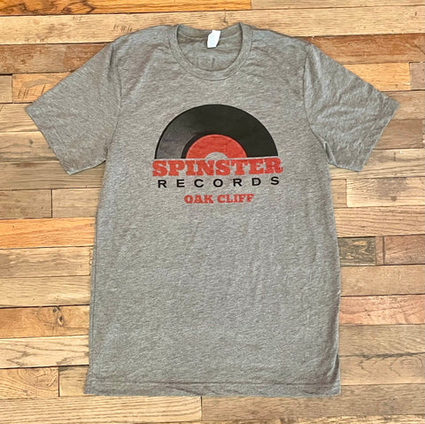 Spinster Records Oak Cliff  Logo T-Shirt - Grey