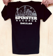 Spinster Records Dallas Skyline Black T-Shirt