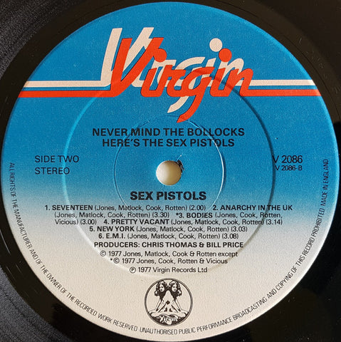 Sex Pistols ‎– Never Mind The Bollocks Here's The Sex Pistols [1ST PRESS VINTAGE VINYL]